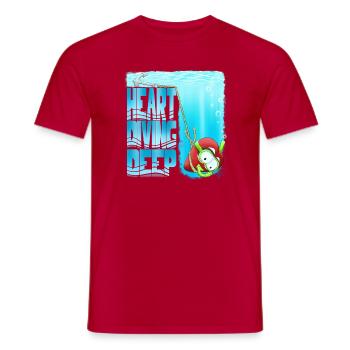 Herztauchen: Tiefes Unterwasserabenteuer - Männer T-Shirt - Rot - Vorne - AI Model Male 178 dark (178cm)