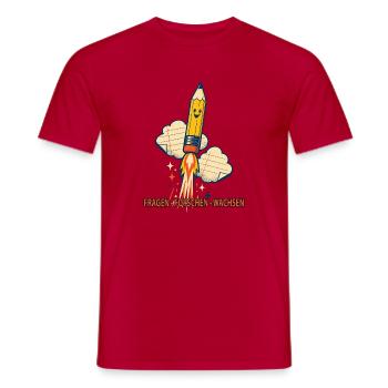 Fragen Forschen Wachsen - Männer T-Shirt - Rot - Vorne - AI Model Male 178 dark (178cm)