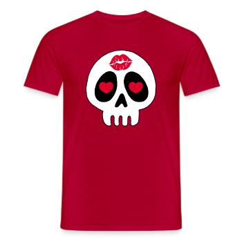 Ein Kuss auf die Stirn - Männer T-Shirt - Rot - Vorne - AI Model Male 178 dark (178cm)