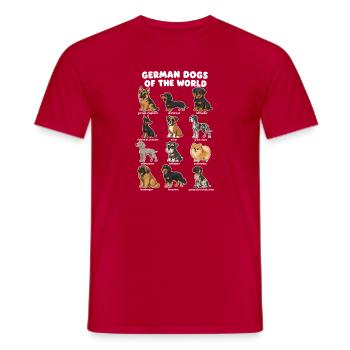 German Dog Breed Chart Cute - Men's T-Shirt - red - Front - AI Model Male 178 dark (178cm)