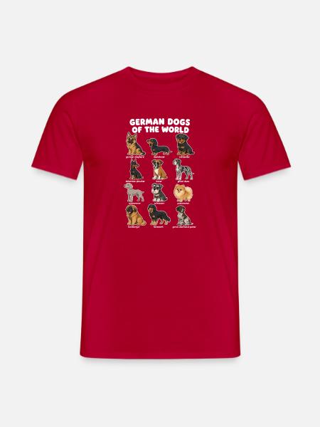 German Dog Breed Chart Cute - Men's T-Shirt - red