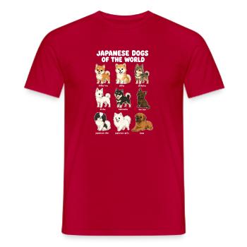 Japanische Hunderassen-diagramm-niedliche - Männer T-Shirt - Rot - Vorne - AI Model Male 178 dark (178cm)