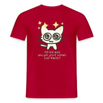 Gute Nacht, ich bin müde - Männer T-Shirt - Rot - Vorne - AI Model Male 178 dark (178cm)