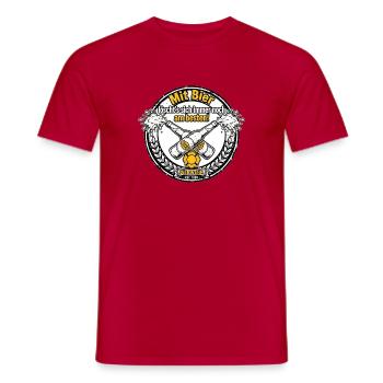 BIERWEHR - Mit Bier löscht's sich noch am besten - Männer T-Shirt - Rot - Vorne - AI Model Male 178 dark (178cm)