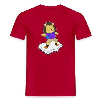 Lion Book - Men's T-Shirt - red - Front - AI Model Male 178 dark (178cm)