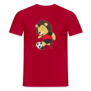Löwe Fußballspieler Fußball - Männer T-Shirt - Rot - Vorne - AI Model Male 178 dark (178cm)