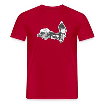 Vintage Seitenwagen-Wagmut auf Retro-Bike - Männer T-Shirt - Rot - Vorne - AI Model Male 178 dark (178cm)