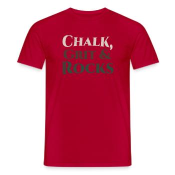 Chalk Grit & Rocks Motif - Men's T-Shirt - red - Front - AI Model Male 178 dark (178cm)