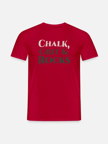 Chalk Grit & Rocks Motif - Men's T-Shirt - red