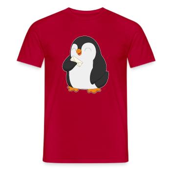 Penguin Letter - Men's T-Shirt - red - Front - AI Model Male 178 dark (178cm)