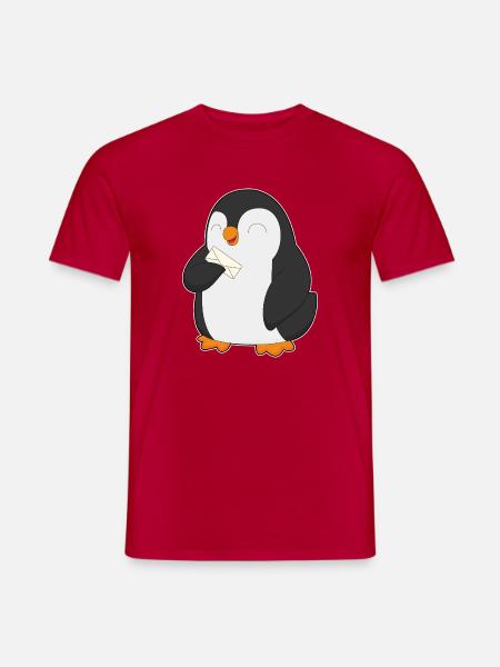 Pinguin Brief - Männer T-Shirt - Rot