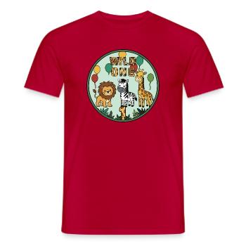 Wild One Animal Friends Trio - Men's T-Shirt - red - Front - AI Model Male 178 dark (178cm)