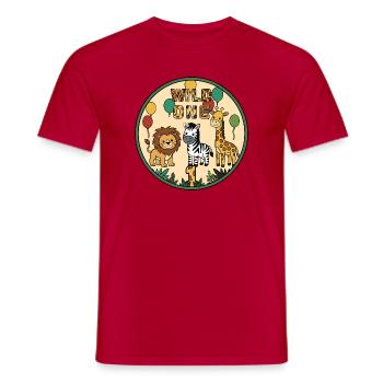Insigne du Cercle de Joie Animal WILD ONE - T-shirt homme - rouge - Devant - AI Model Male 178 dark (178cm)