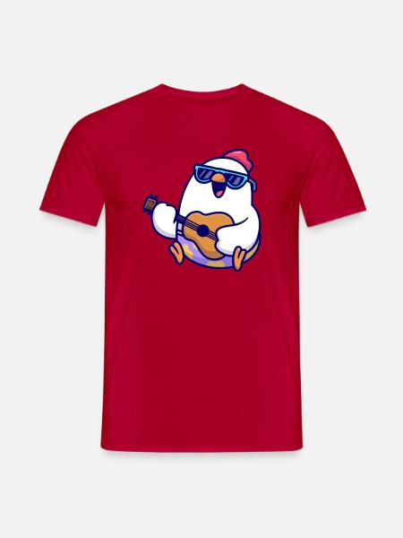 Penguin Guitar Beach Jam - Männer T-Shirt - Rot