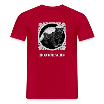 Honigdachs · Bitcoin ist der Honigdachs Shirt - Männer T-Shirt - Rot - Vorne - AI Model Male 178 dark (178cm)