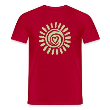 Sonne Spirale Herzgrün - Männer T-Shirt - Rot - Vorne - AI Model Male 178 dark (178cm)