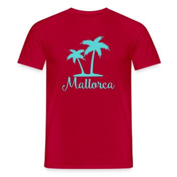 Mallorca Palmen Silhouette - Männer T-Shirt - Rot - Vorne - AI Model Male 178 dark (178cm)