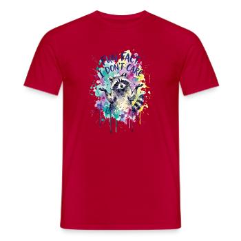 Funny Sarcastic Fun Fact I Don't Care - Männer T-Shirt - Rot - Vorne - AI Model Male 178 dark (178cm)