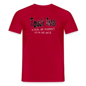Touchin Grass Outdoor Reconnect - Men's T-Shirt - red - Front - AI Model Male 178 dark (178cm)