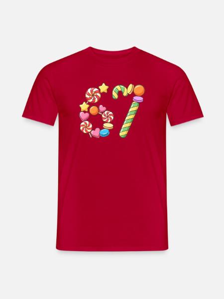 67 Candy Confetti Pop Art - Men's T-Shirt - red