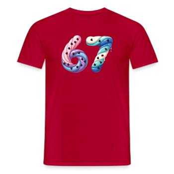 Candy Swirl 67 meme - Men's T-Shirt - red - Front - AI Model Male 178 dark (178cm)