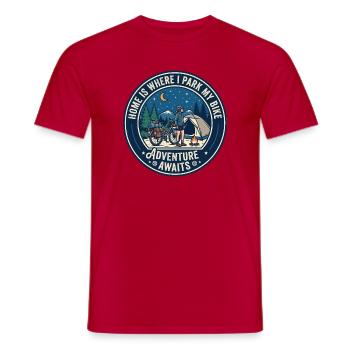 Zuhause ist der Ort, an dem du dein Fahrrad parkst – Camping - Männer T-Shirt - Rot - Vorne - AI Model Male 178 dark (178cm)