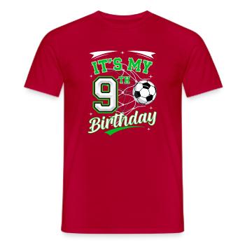 Its My 9th Birthday Soccer Boys 9 Years Birthday 9 - Men's T-Shirt - red - Front - AI Model Male 178 dark (178cm)