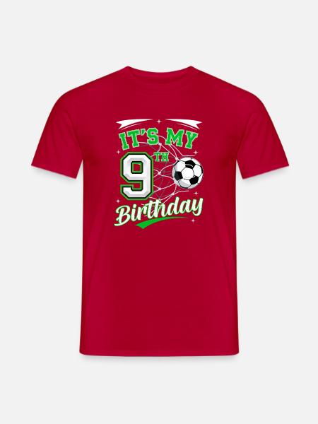 Its My 9th Birthday Soccer Boys 9 Years Birthday 9 - Men's T-Shirt - red