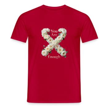 You Are Enough Blumenherz - Männer T-Shirt - Rot - Vorne - AI Model Male 178 dark (178cm)