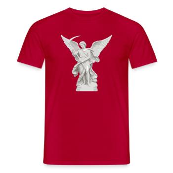 Angel with Scythe Statue - Men's T-Shirt - red - Front - AI Model Male 178 dark (178cm)