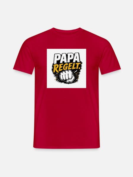 Papa regelt Kraftvoller Comicstil - Männer T-Shirt - Rot