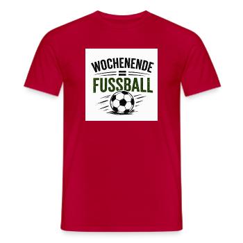 Wochenende Fußball Vintage - Männer T-Shirt - Rot - Vorne - AI Model Male 178 dark (178cm)