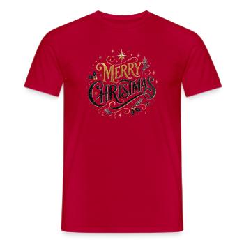 Merry Christmas - Männer T-Shirt - Rot - Vorne - AI Model Male 178 dark (178cm)