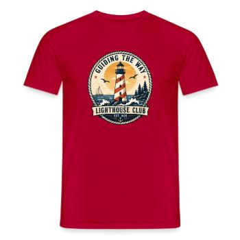 Guiding The Way Lighthouse Club Vintage Design - Men's T-Shirt - red - Front - AI Model Male 178 dark (178cm)