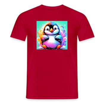 penguin - Men's T-Shirt - red - Front - AI Model Male 178 dark (178cm)