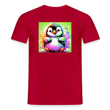 penguin - Men's T-Shirt - red - Front - AI Model Male 178 dark (178cm)