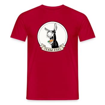 Team Esel | Lustiger Esel mit Möhre für Eselfans - Männer T-Shirt - Rot - Vorne - AI Model Male 178 dark (178cm)