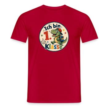 Ich bin 1. Klasse Dino - Männer T-Shirt - Rot - Vorne - AI Model Male 178 dark (178cm)