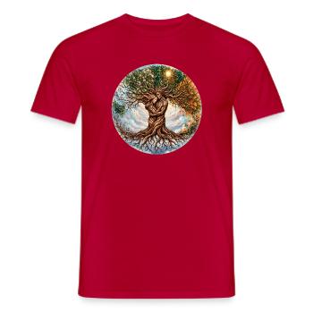 Circle Of Life - Men's T-Shirt - red - Front - AI Model Male 178 dark (178cm)
