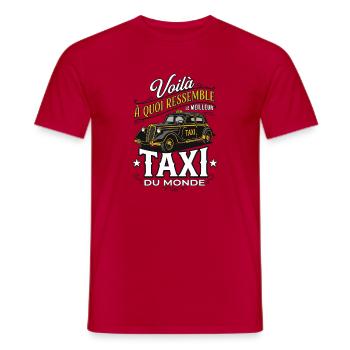 Meilleur Taxi Du Monde Chauffeur Humour - T-shirt homme - rouge - Devant - AI Model Male 178 dark (178cm)