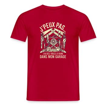 J'peux Pas Garage Humour Bricolage - T-shirt homme - rouge - Devant - AI Model Male 178 dark (178cm)