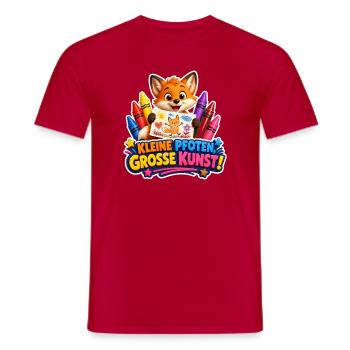 Kreativer Fuchs kleine Pfoten ganz grosse Kunst - Männer T-Shirt - Rot - Vorne - AI Model Male 178 dark (178cm)