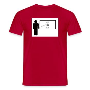 German Teacher - Men's T-Shirt - red - Front - AI Model Male 178 dark (178cm)