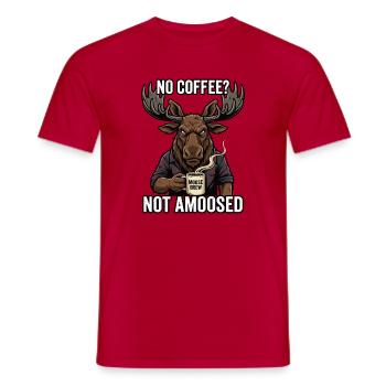 No Coffee Moose Brew Not Amused Humor - Männer T-Shirt - Rot - Vorne - AI Model Male 178 dark (178cm)