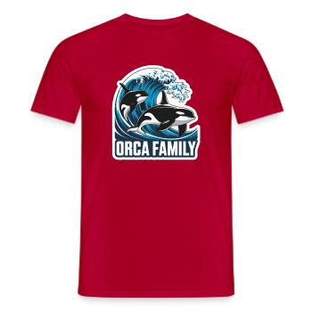 Orca Family Family Killer Whale Ocean Sea Whales - Men's T-Shirt - red - Front - AI Model Male 178 dark (178cm)