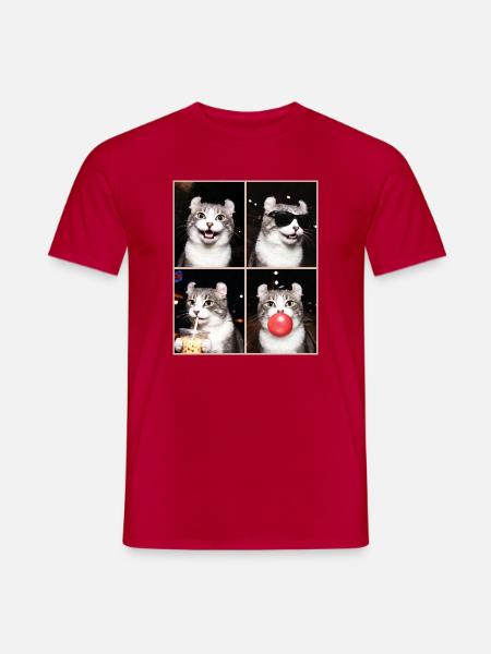 Katzen American Curl Katze - Männer T-Shirt - Rot