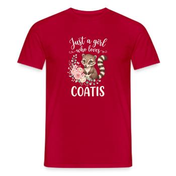 Juste une fille qui aime les coatis - T-shirt homme - rouge - Devant - AI Model Male 178 dark (178cm)