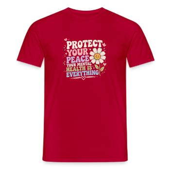Protégez votre paix : la santé est tout - T-shirt homme - rouge - Devant - AI Model Male 178 dark (178cm)