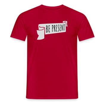 Be present at the moment here and now Quote Text - Men's T-Shirt - red - Front - AI Model Male 178 dark (178cm)