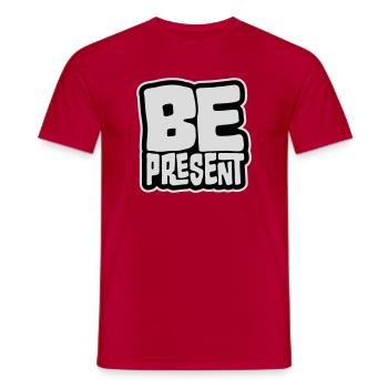 Be present at the moment here and now Quote Text - Men's T-Shirt - red - Front - AI Model Male 178 dark (178cm)